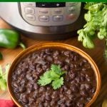 Instant Pot Cuban Black Beans in a bowl