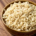 Easy Instant Pot Quinoa in brown bowl