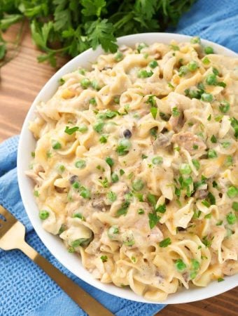 Tuna Casserole on a white plate