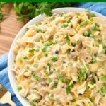 Instant Pot Tuna Casserole in white bowl.