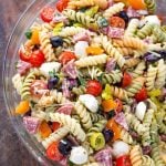 Italian Pasta Salad in a glass bowl