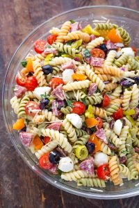 Italian Pasta Salad in a glass bowl