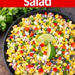 Mexican Street Corn Salad in black bowl