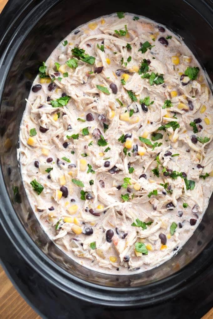 Mexican Shredded Chicken in a slow cooker