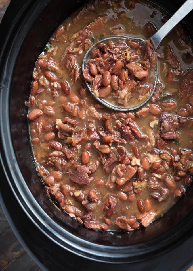 Slow Cooker Pinto Beans and Ham - Simply Happy Foodie