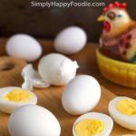 Air Fryer Boiled Eggs on a board