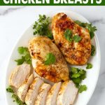 Air Fryer Chicken Breasts on plate