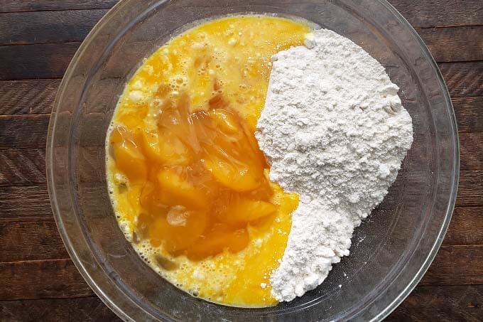 cake ingredients in a glass bowl