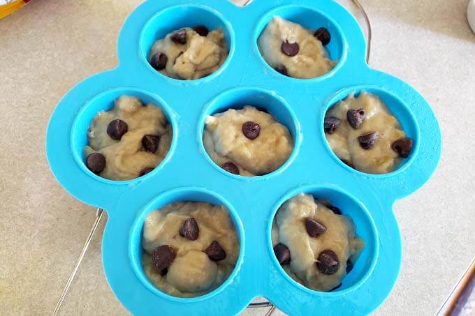 banana bread batter in the mold