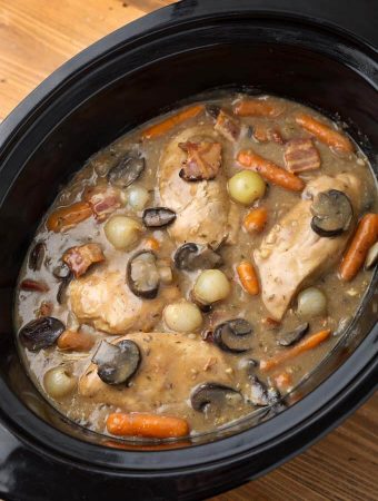 Coq Au Vin in Slow Cooker