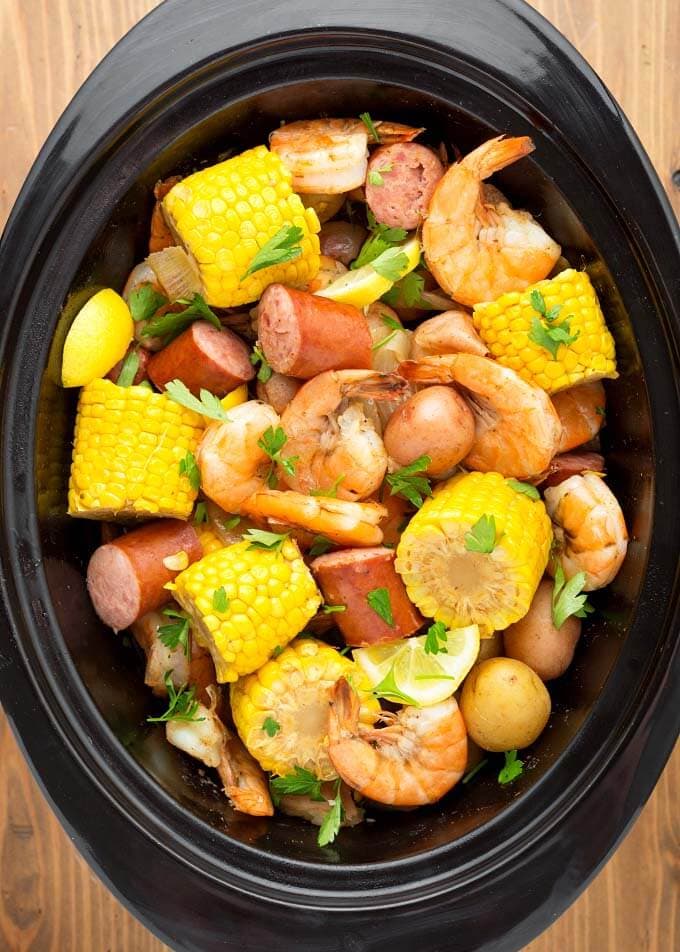 Slow Cooker Shrimp Boil