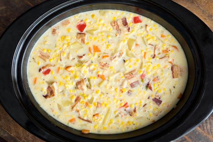 Corn Chowder in a slow cooker