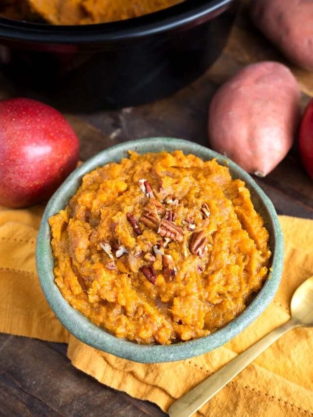 Slow Cooker Sweet Potatoes And Apples Story Simply Happy Foodie