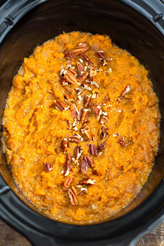 Sweet Potatoes and Apples in slow cooker