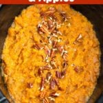 Slow Cooker Sweet Potatoes and Apples in green bowl