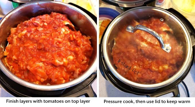 two images showing how to cook cabbage rolls