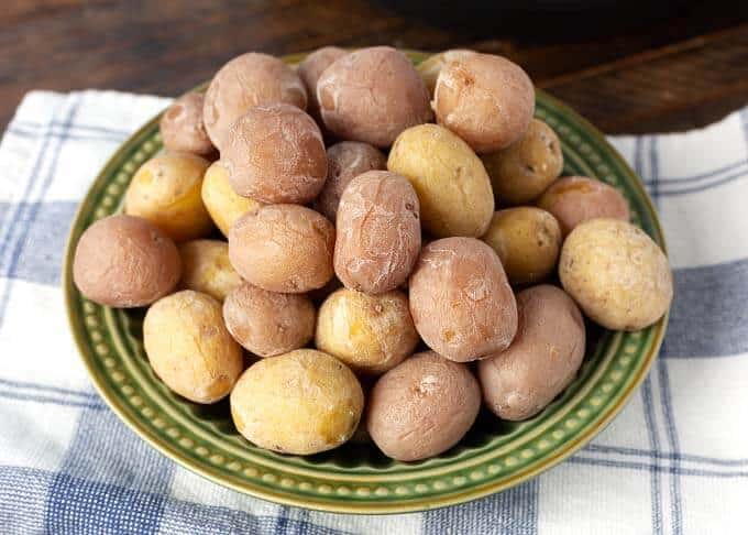 Salt Potatoes in a green bowl