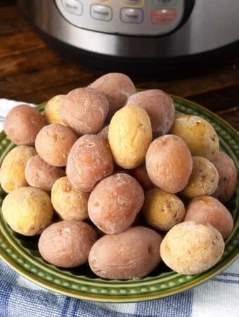 Syracuse Salt Potatoes on a green plate