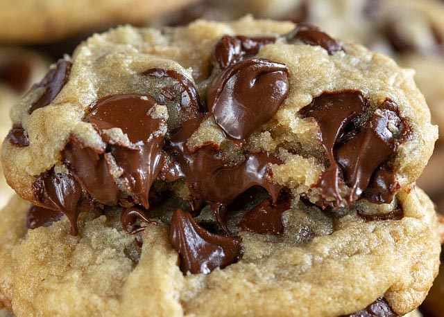 close up of chocolate chip cookie