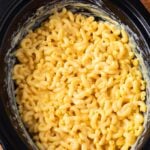 Crock Pot Mac and Cheese in a black crock