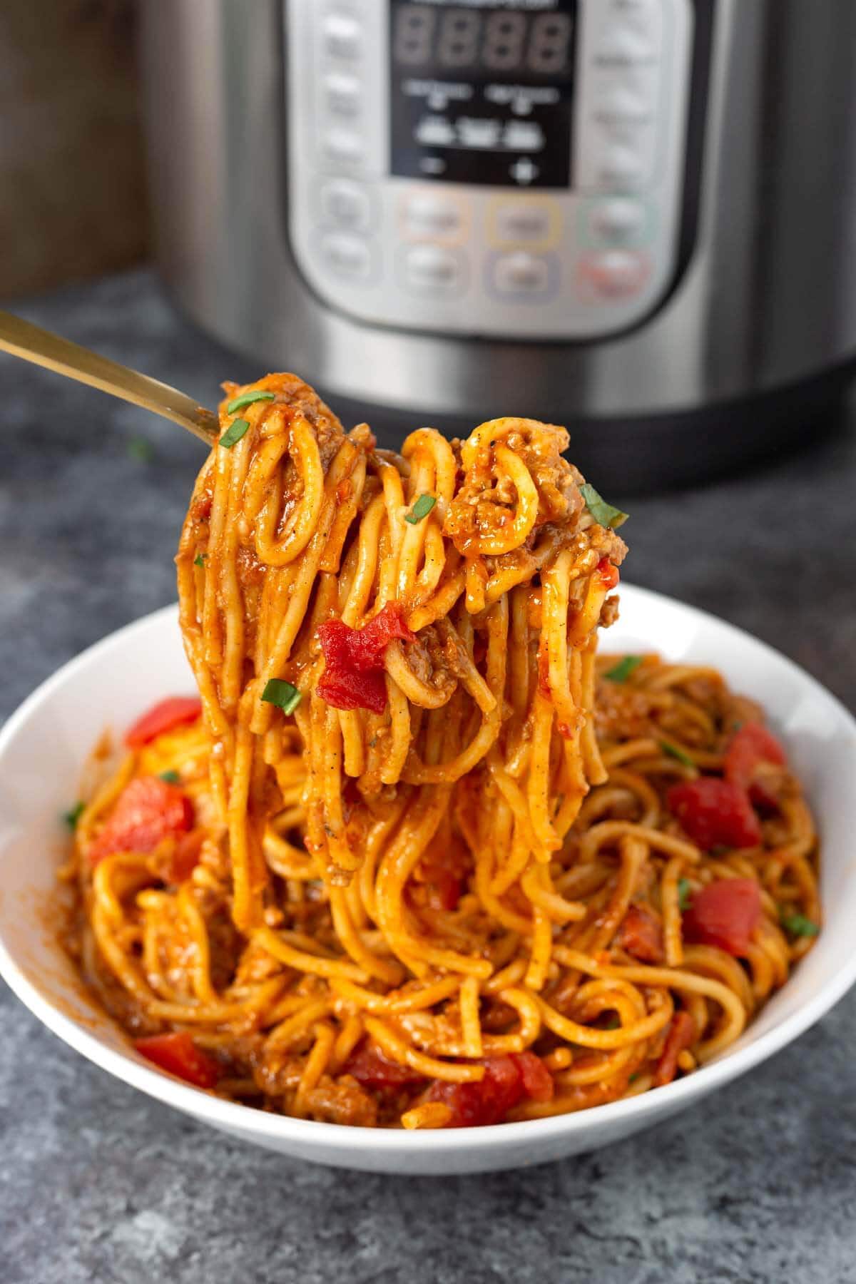 Instant Pot Taco Spaghetti Simply Happy Foodie