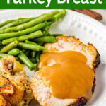 Air Fryer Turkey Breast on a white plate