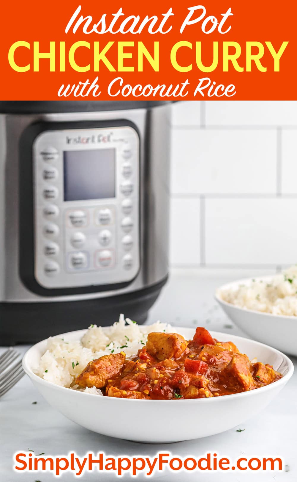 Instant Pot Chicken Curry with Coconut Rice - Simply Happy Foodie