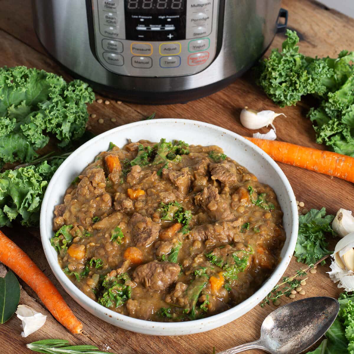 Instant Pot Lentil Beef Stew - Simply Happy Foodie