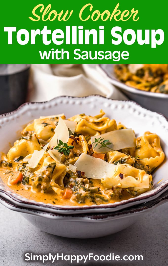 Slow Cooker Creamy Tortellini Soup - Simply Happy Foodie