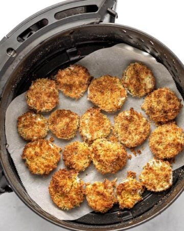 Air Fryer Pickles in air fryer basket