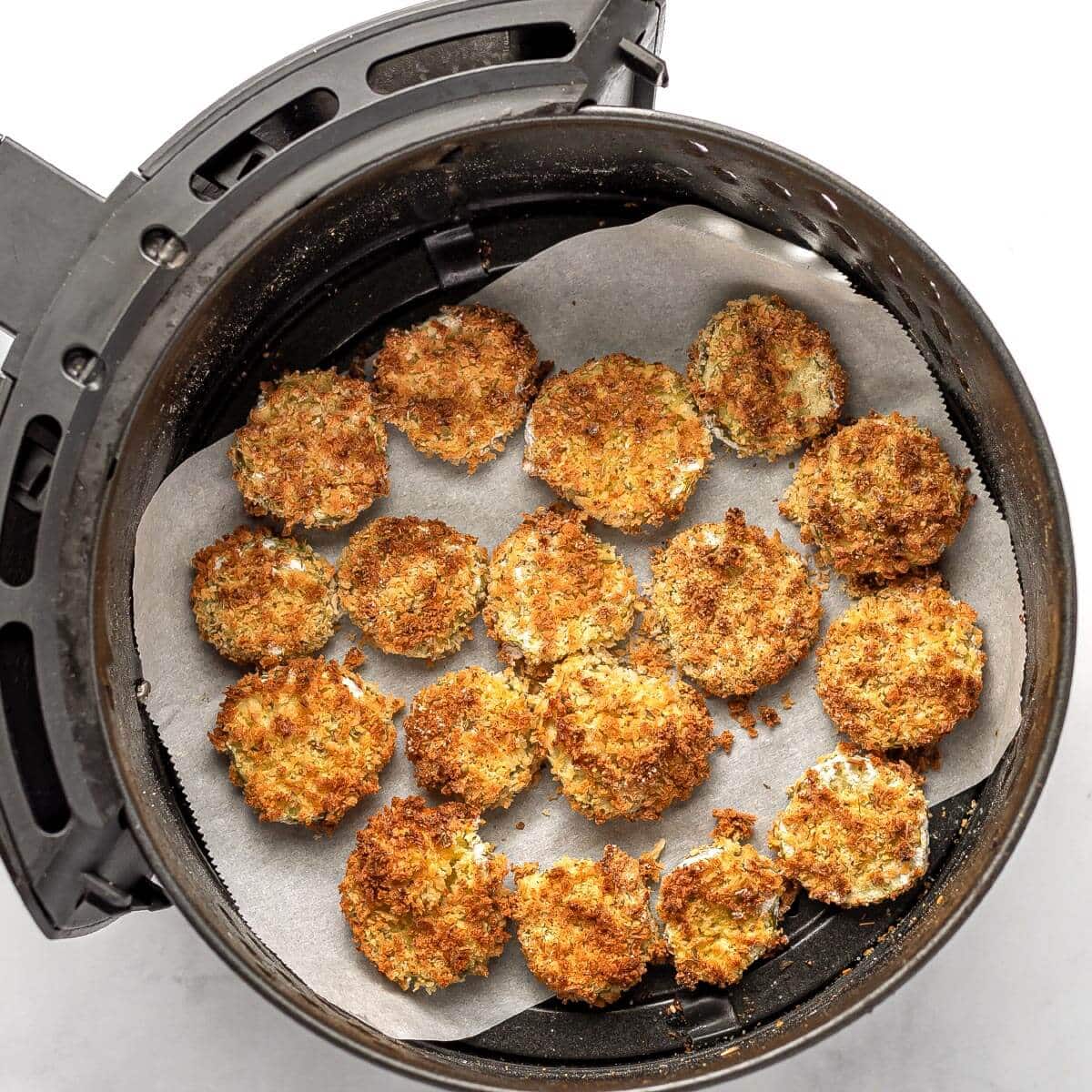 Air Fryer Pickles in air fryer basket