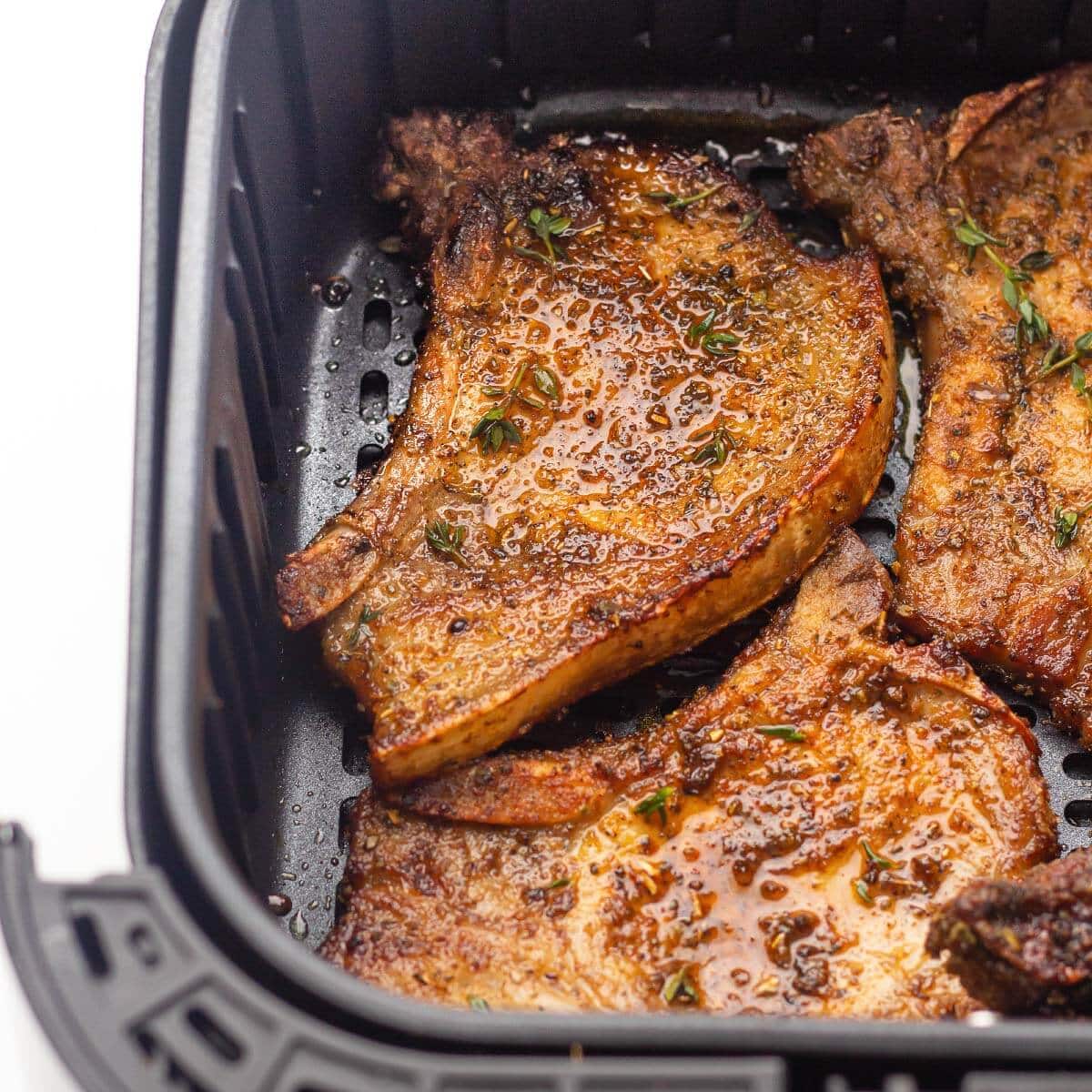 pork chops in the air fryer basket