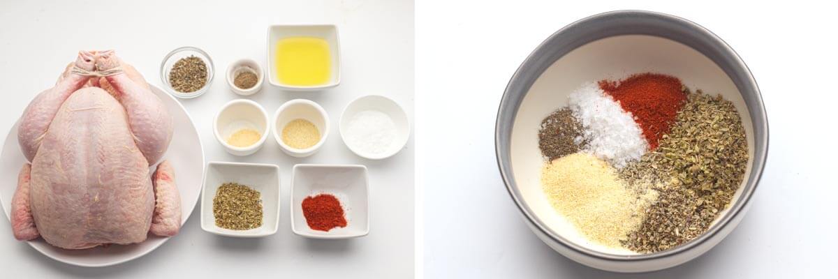 artfully arranged ingredients, spice mix in a bowl