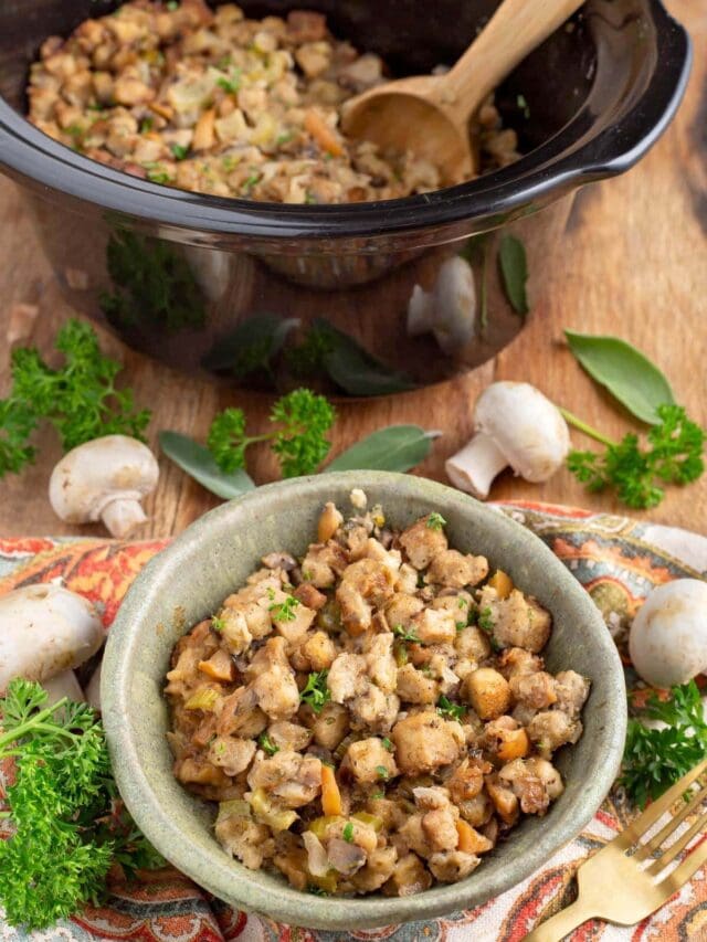 Easy Slow Cooker Stuffing Story Simply Happy Foodie