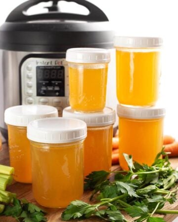 Instant Pot Chicken Broth in jars