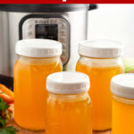 Instant Pot Turkey Broth in jars