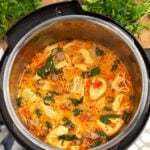 Instant Pot Creamy Tortellini Soup in the IP pot