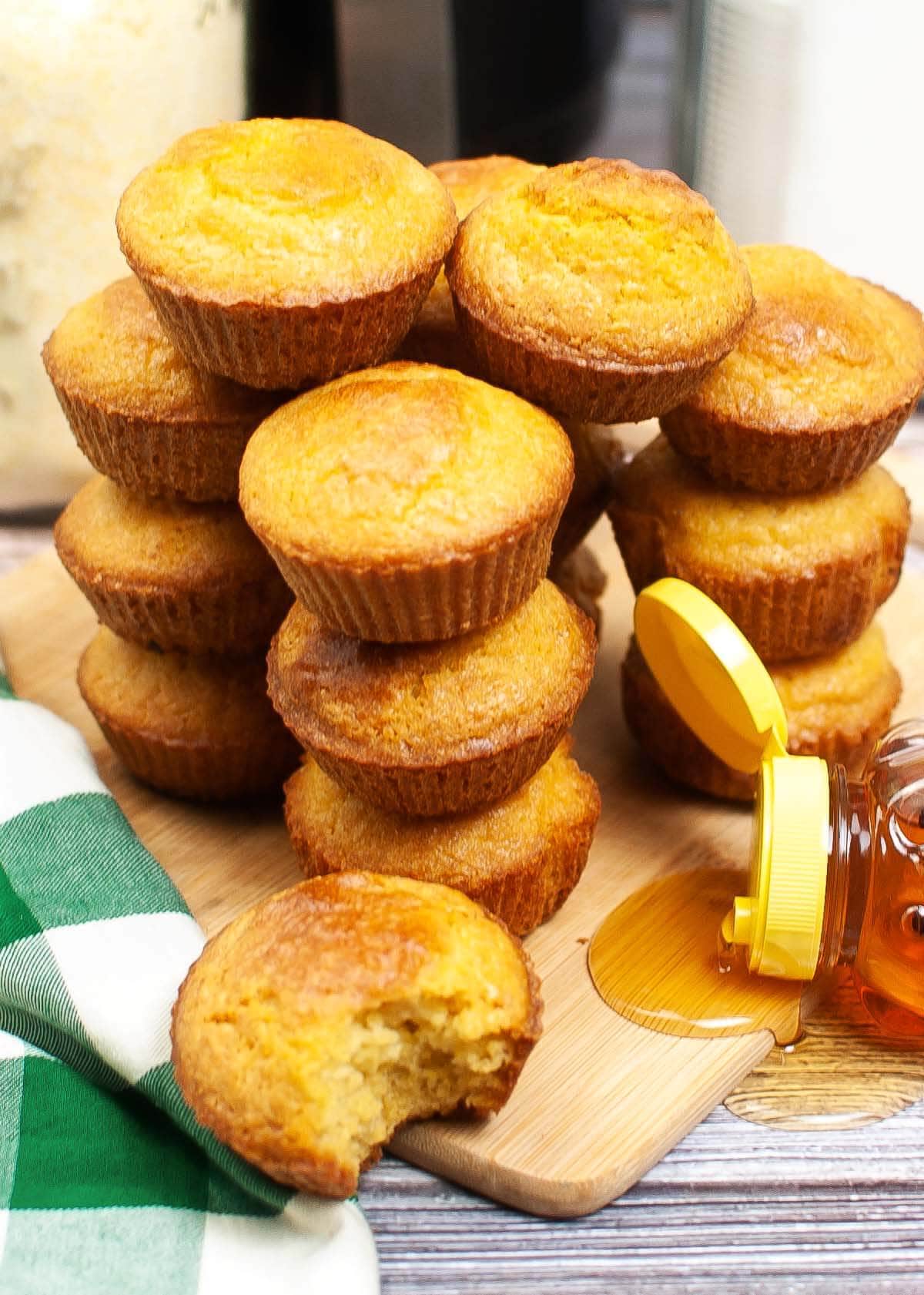 Cornbread Muffins in a stack