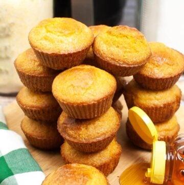 Cornbread Muffins in a stack