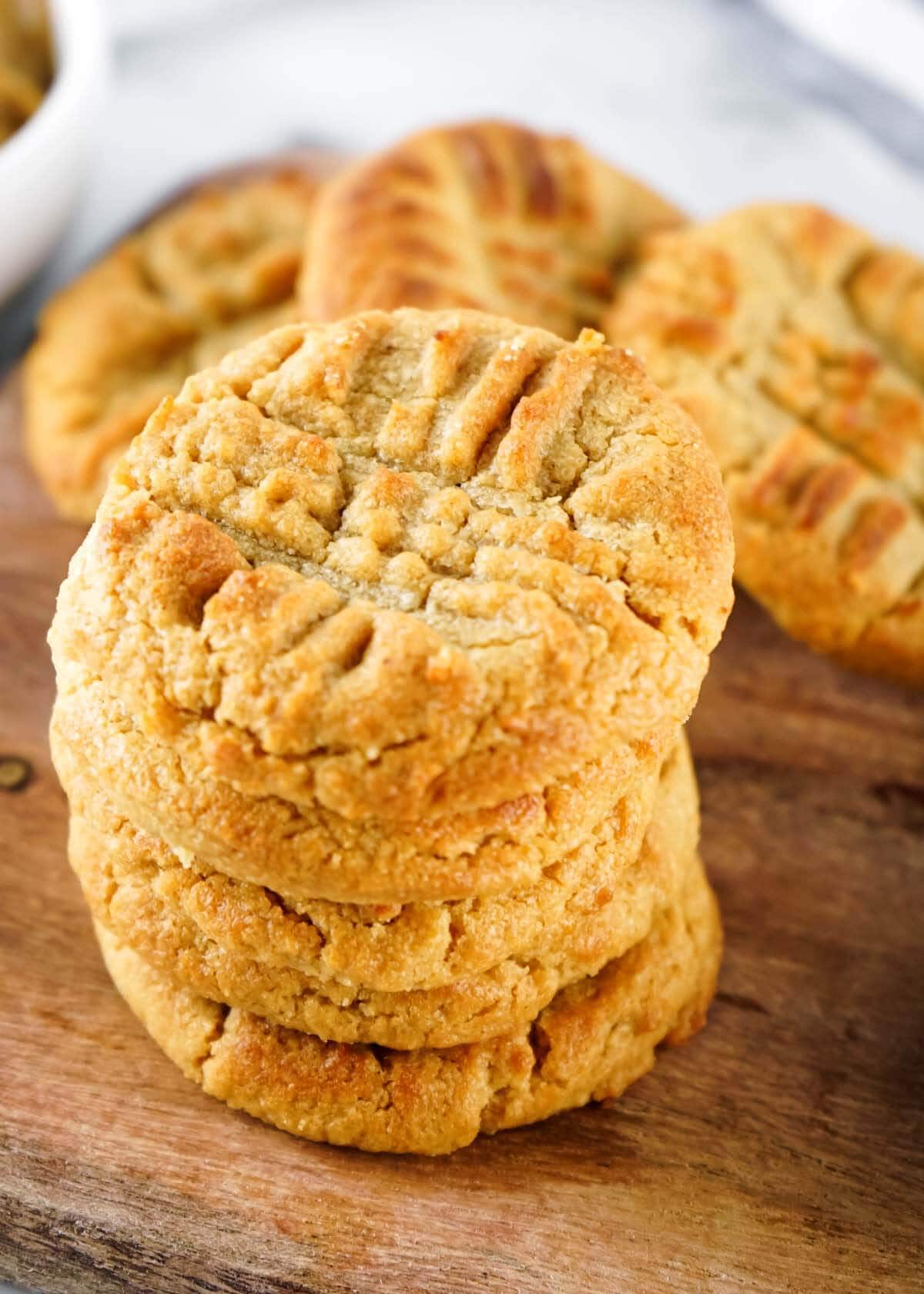 stack of peanut butter cookies