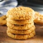 stack of Air Fryer Peanut Butter Cookies