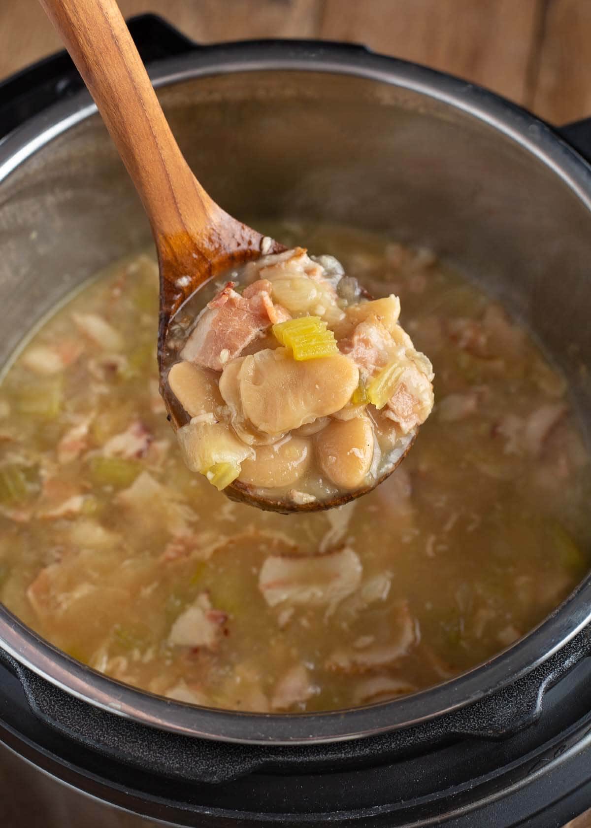 Instant Pot Butter Beans in IP pot.