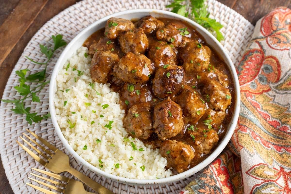 Instant Pot Turkey Meatballs and Gravy