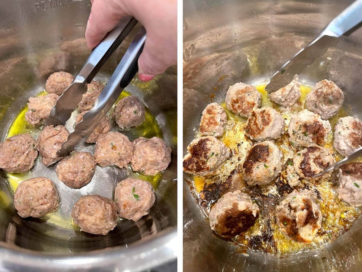 browning meatballs in IP.