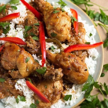 Instant Pot Chicken Adobo Filipino on a plate.