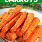 Air Fryer Carrots on a plate.