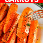 Air Fryer Carrots on a fork