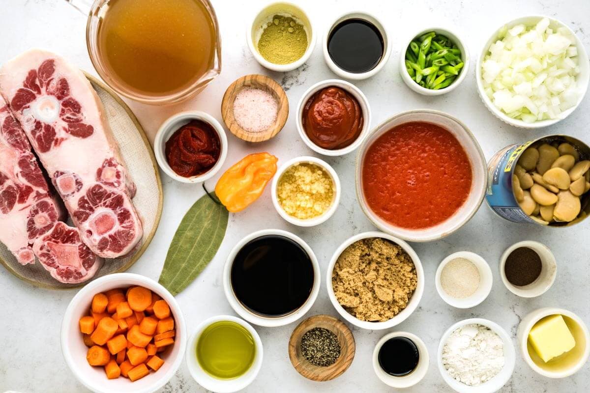 Instant Pot Oxtail Stew ingredients shot