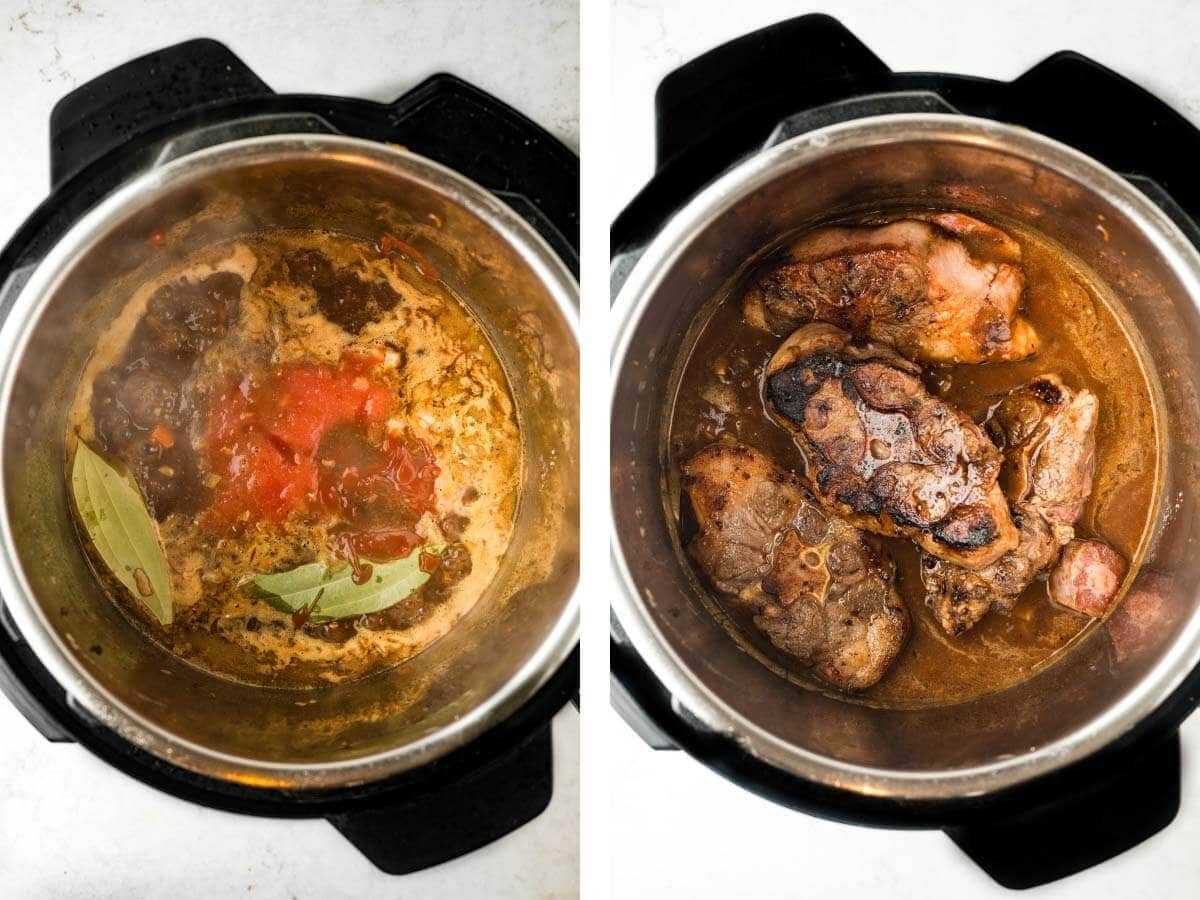 bay leaf added, oxtails added to IP.