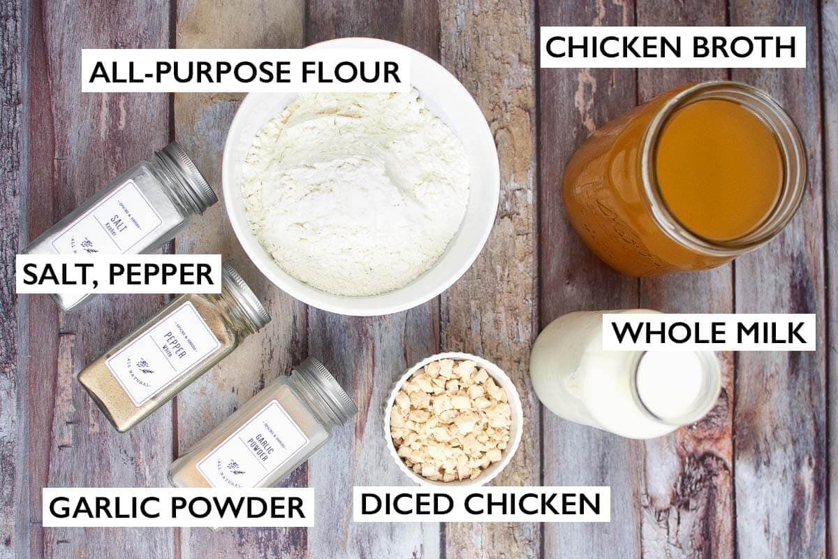 Condensed Cream of Chicken Soup ingredients shot.